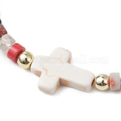 Браслеты из натуральных и синтетических смешанных драгоценных камней BJEW-JB11467-01-1