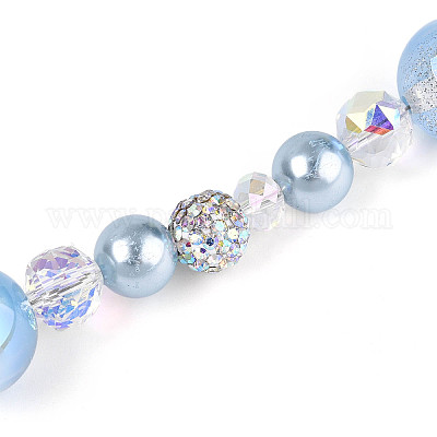 Нити стеклянных и акриловых бусин MAK-T011-06G-1