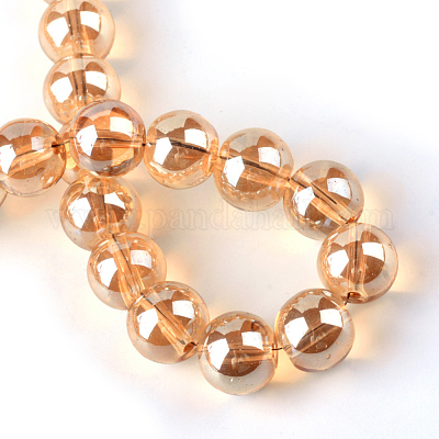 Стеклянные бусины с гальваническим покрытием &nbsp;EGLA-Q062-8mm-A12-1