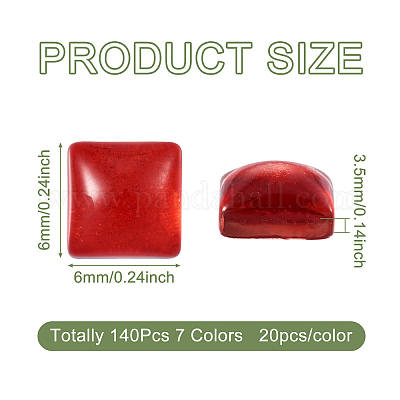 140 шт. 7-х цветные гальванические стеклянные кабошоны EGLA-CW0001-01-1