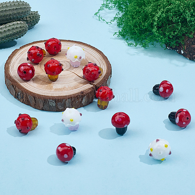 24шт 3 вида бусин лэмпворк ручной работы LAMP-DR0001-11-1