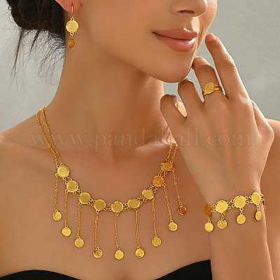 Винтажный набор украшений в этническом стиле с кисточками из латуни для женщин DI1979-1