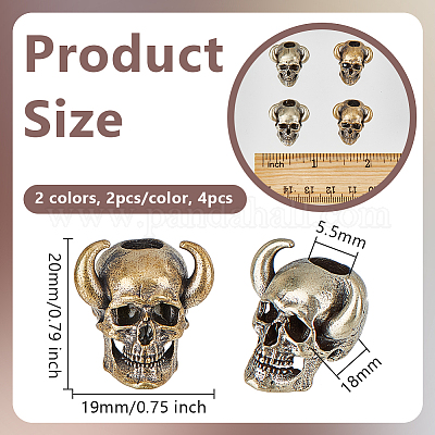 4 шт. 2-х цветные латунные европейские бусины KK-OC0001-52-1