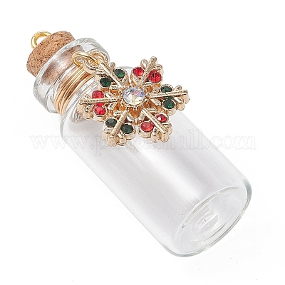 8 шт. подвески в виде стеклянных бутылок с рождественскими желаниями PALLOY-JF04569-1