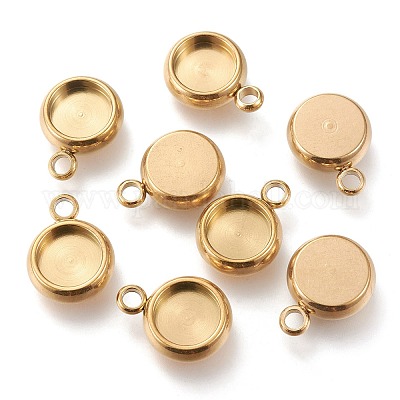 Ионное покрытие (ip) нержавеющая сталь 304 подвеска кабошон оправа STAS-I162-01B-G-1