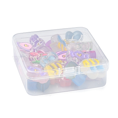 24шт 12 стиля прозрачные акриловые бусины MACR-FS0001-17-1