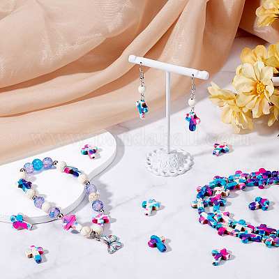 4 нити синтетических бирюзовых бусин нити G-SC0003-08-1