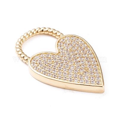 Латунные микропаве прозрачные подвески с фианитом ZIRC-L097-004G-1