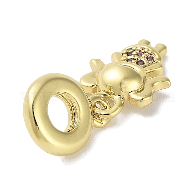 Покрытие стойки латунь паве кубический цирконий европейские подвески KK-R163-08B-G-1