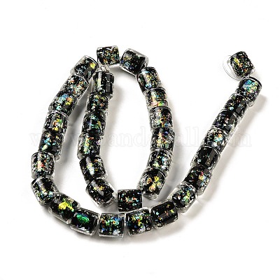 Нити стеклянных бусин из дихроичной фольги ручной работы DICH-U001-09G-1