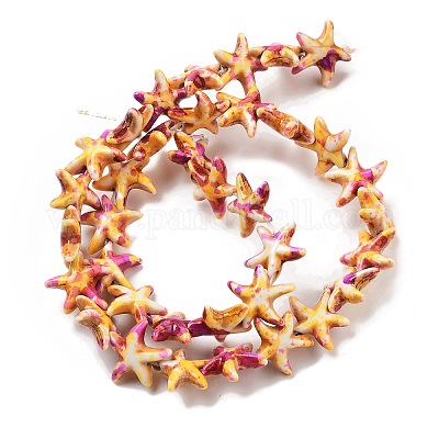 Нити из синтетических бирюзовых бусин G-P507-04H-1