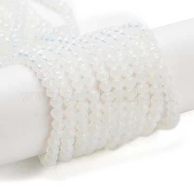 Граненые прозрачные стеклянные пряди круглых бусин X-GLAA-F001-3x2mm-23-1