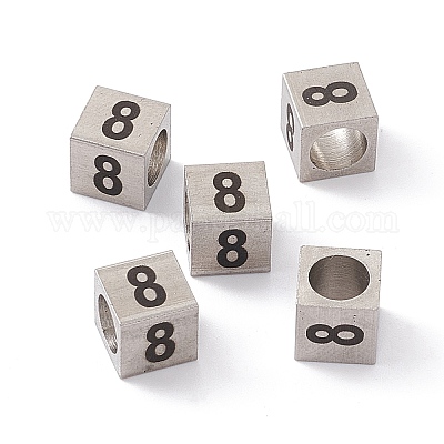 Европейские бусины из нержавеющей стали 303 STAS-G286-P08-1