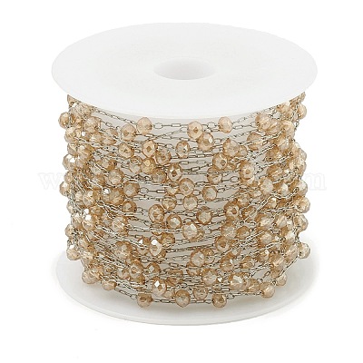 Стеклянные круглые цепочки из бисера CHS-B003-04G-1