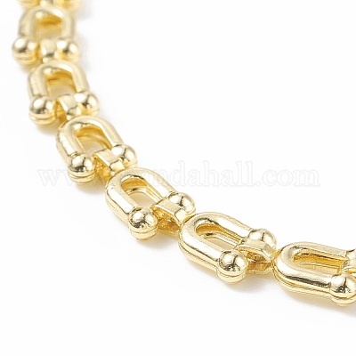 Wholesale Brass Initial Letter U Link Chain Necklace Bracelet