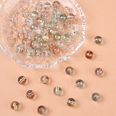 Выпечка окрашенные стеклянные бусины пряди X1-DGLA-YW0002-01B-08-1