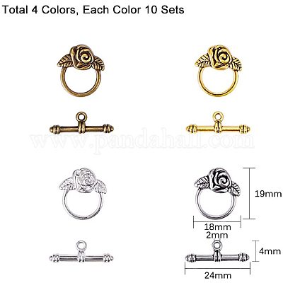 Застежки тоггл в тибетском стиле  PALLOY-PH0005-40-NR-1