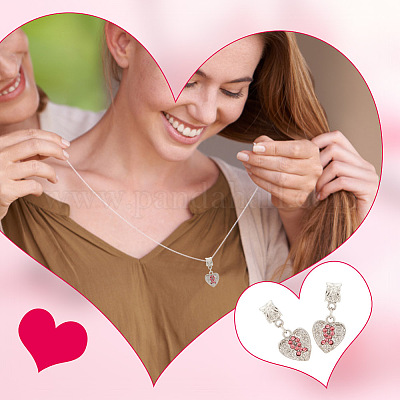 30 шт. европейские подвески-шармы из сплава розового цвета со стразами MPDL-OC0001-01-1