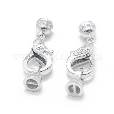 Антикоррозийное родиевое покрытие 925 стерлингового серебра застежки-лобстеры STER-L055-061P-1