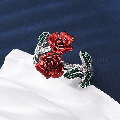 Кольца-манжеты из цинкового сплава с эмалью для женщин RJEW-U058-01P-1