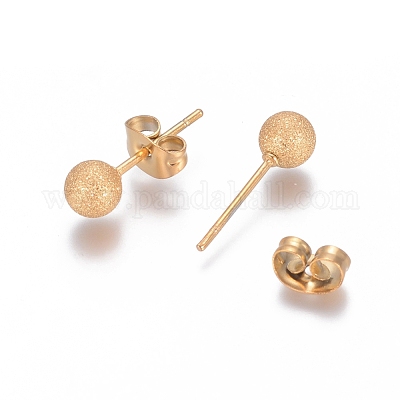 Серьги-гвоздики из нержавеющей стали 304 с ионным покрытием (IP) EJEW-L215-58C-G-1