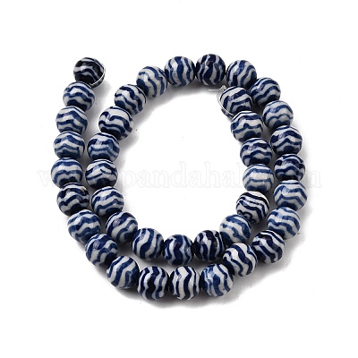 Нитка фарфоровых бусин ручной работы PORC-H014-01A-1