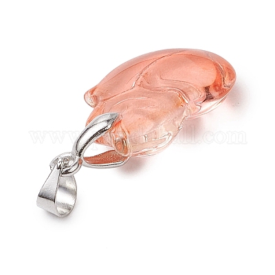 Лиса градиент цвета краска для выпечки прозрачные стеклянные подвески PALLOY-JF03271-02-1