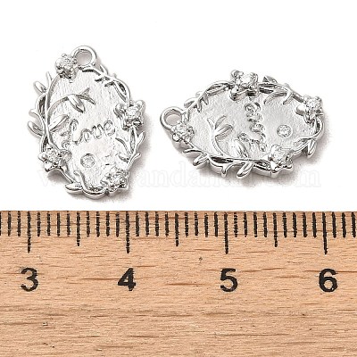 Подвески из латуни с микро-паве ко Дню святого Валентина KK-G481-09P-1