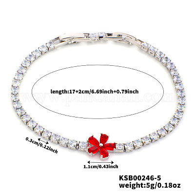 Элегантные латунные браслеты с подвесками из микрофибры и кубического циркония GR4721-5-1