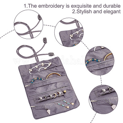2 шт. ретро прямоугольные шелковые мешочки на молнии в рулоне ABAG-GO0001-02A-1