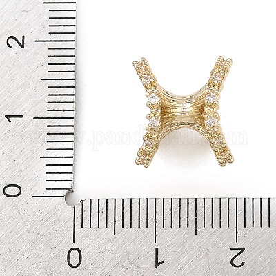 Латунные микро проложить кубического циркония бусы KK-F921-05G-1