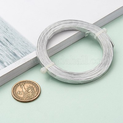 Pandahall 5x1mm Silver Flat Aluminum Wire 18 Gauge Wide Metal