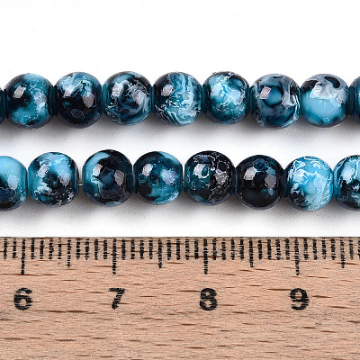 Выпечка окрашенные стеклянные бусины пряди X1-DGLA-N003-6mm-A08-1