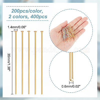 400 шт. 2-х цветные штифты из нержавеющей стали 304 с плоской головкой STAS-PH0004-58-1