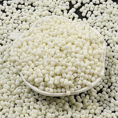 Непрозрачный матовый стеклянный бисер цвета макарон SEED-K009-12B-16-1