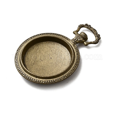 Плоские круглые сеттинги сплава кулон кабошон PALLOY-J414B-AB-NF-1