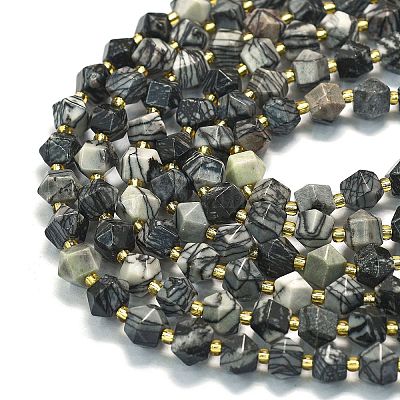 Бусины из натурального черного камня&nbsp;G-I376-A69-01-1