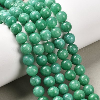 Натуральные и крашеные белого нефрита бусы пряди GSR055-1