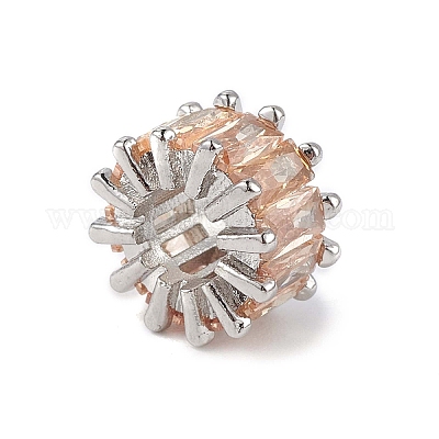 Стойки обшивки латунь микро проложить кубического циркония бусы KK-C019-01P-1