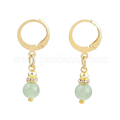 Круглые серьги-кольца из смеси натуральных и синтетических камней EJEW-JE06583-1