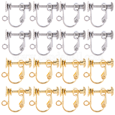 20 шт. 2 цвета фурнитура для сережек-клипс из хирургической нержавеющей стали 316 STAS-SC0010-45-1