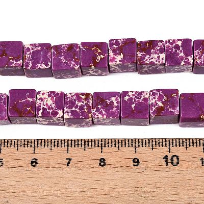 Brins de perles de jaspe impérial synthétique teint&nbsp;G-T139-8x8-38A-1