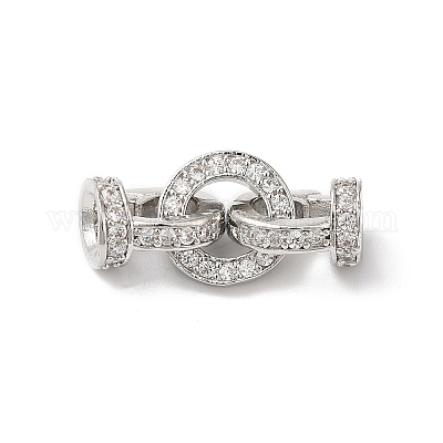 Реечное покрытие латунь микро паве прозрачный кубический цирконий складные застежки KK-A222-04A-P-1