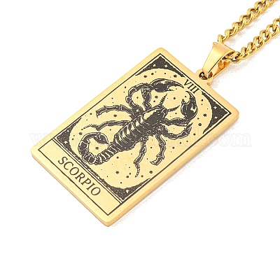 Ожерелья с подвесками Таро из нержавеющей стали 304 NJEW-A026-01G-08-1