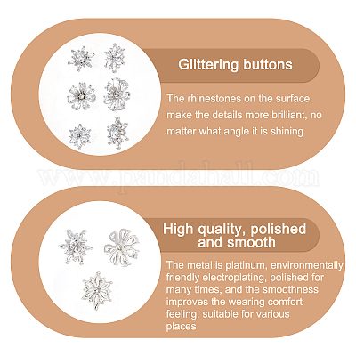 Wholesale FINGERINSPIRE 6Pc Zircon Rhinestone Buttons Crystal Sew on  Clothing Buttons 