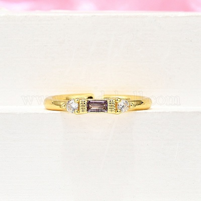 Манжеты из латуни с микро паве кубический цирконий для женщин RJEW-H247-22G-1