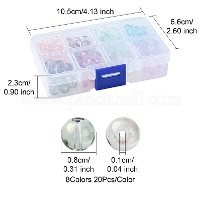 8 цвет стеклянных бусин GLAA-FS0001-86-1