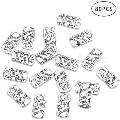 Тибетском стиле сплава прямоугольник подвески TIBEP-PH0004-89-1