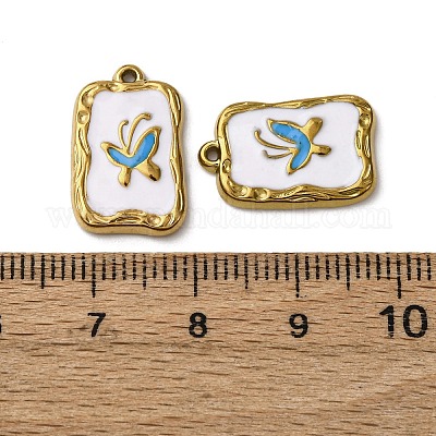 Подвески из нержавеющей стали 304 с эмалью STAS-P406-21G-1