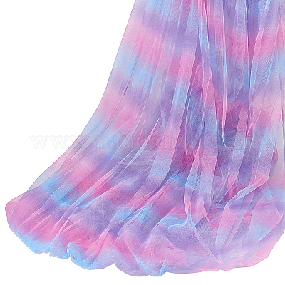 Сетчатая ткань из полиэстера радужного цвета DIY-WH0504-162A-1